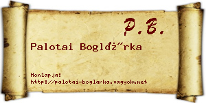 Palotai Boglárka névjegykártya
