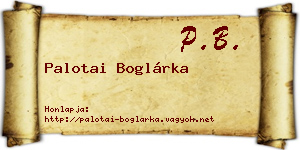 Palotai Boglárka névjegykártya